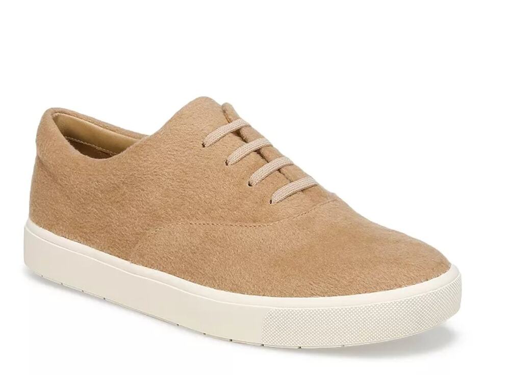 Vince Women's Blair Lace Up Sneakers Camel Size 6.5 NIB Fabric Upper Minimalist